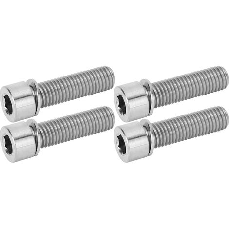 4 Vis à tête hexagonale M7x25mm en titane pour fixation de guidon vélo - Lot de 4 pièces couleur titane (1/5)
