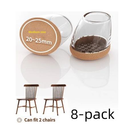 Lot de 8 protège-pieds de chaise, embouts ronds en silicone avec patins en feutre, protègent le sol, préviennent les rayures et réduisent le bruit. (1/5)