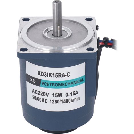 Moteur à engrenages réversible à décélération réglable, monophasé, avec variateur de vitesse, 220 V CA, 15 W, 1400 tr/min (1/5)