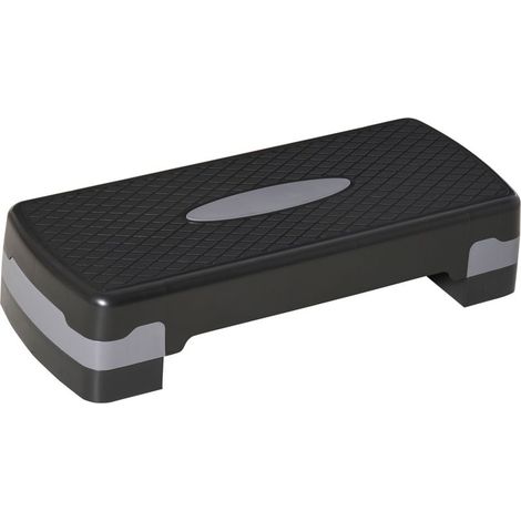 Aerobic-Fitness-Stepper, 2-fach höhenverstellbar, rutschfeste PP-Oberfläche, 68 x 29 x 15 cm, schwarz und grau (1/5)