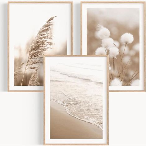 Lot de 3 Tableau Decoration Murale Affiche Décoration Chambre Maison Cousine - Poster Mural Tableaux Déco Boho Salon - Posters Plage Maritime Sans Cadre - 3 Tableau en Taille 30 x 40 cm (1/5)