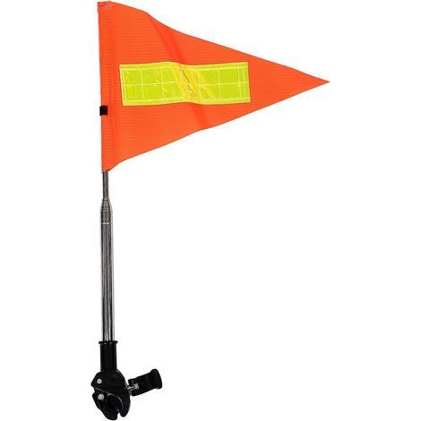 Drapeau de sécurité réfléchissant pour voiturette de golf, mât télescopique, drapeau de sécurité pour fauteuils roulants-29.00X21.00X0.10CM-Orange (1/4)