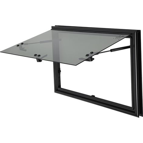 Fenêtre basculante 700 x 450 mm pour caravane, camping-car, avec store à 85°, avec moustiquaire pour camping-car, fenêtre latérale externe pour caravane, van, Modèle à angle droit