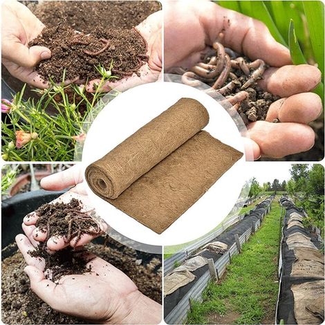 Couverture de Fibre de Jute pour Composteur et Worm Box: Tapis en Fibre de Jute Naturelle et Biodégradable 60cm pour Ferme de Vers