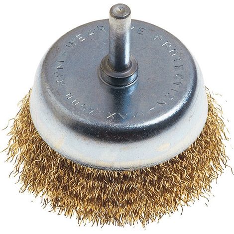 SPAZZOLE A TAZZA FILI ACCIAIO PER TRAPANO - - ø mm.85 -- PZ 2 - FER 53198 (1/2)