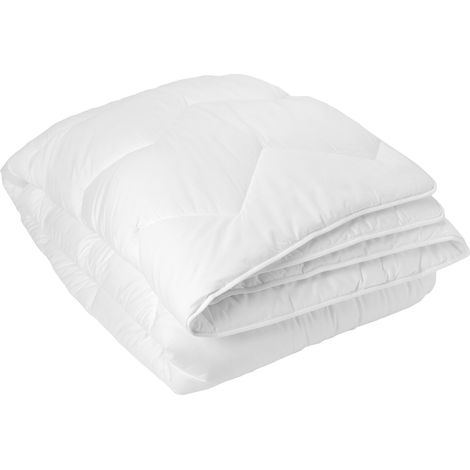 Couette en coton et bambou 300 gr Blanc 280x240 cm (1/3)