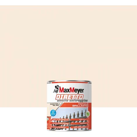 Smalto MaxMeyer diretto antiruggine brillantante 750 ml bianco perlato (1/4)
