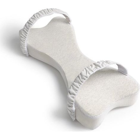 Longziming - Oreiller pour genoux pour dormeurs latéraux - Soutien orthopédique - Extra large avec découpe incurvée pour la cuisse et le genou - Gris clair - 1 pièce (1/5)