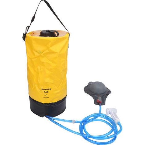 10L Faltbarer, wasserdichter Duschbeutel aus PVC für Camping, Reisen und Wandern – Gelb (1/5)
