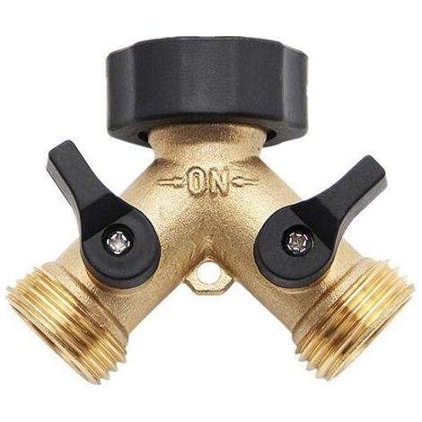 BUNTHAUS PA Raccord en Y, Raccord de Tuyau, Robinet Double Machine a Lave, 2-Voies Y-Distributeur, 3/4 Pouces pour Connexion de 2 Appareils, pour Robinet Jardin, pour d'adaptateur de cuve (1/4)