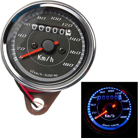 Compteur de moto rétro LED universel avec éclairage et échelle précise (1/4)