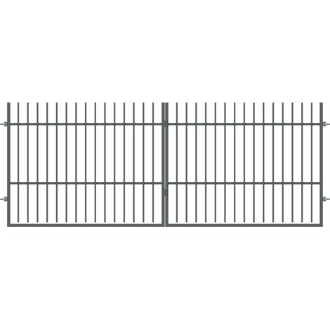 Polbram Doppeltor Linus 120 inkl. Zubehör-Set anthrazit Gartentor 300 x 120 cm (1/2)