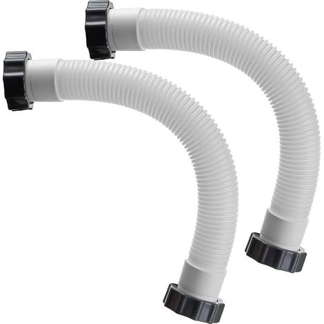 Pool Sand Filter Pump Hose, Interconnect Hose with Nuts for Intex, 16" Filter Pump Brine System and Sand Filter for Swimming Pool, 2 Pack (1/5)