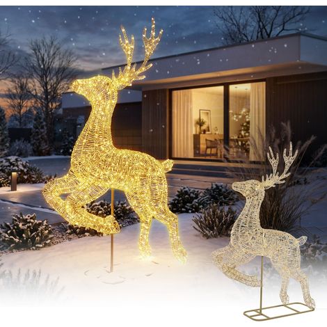 ECD Germany LED Rentier Outdoor XXL Weihnachtsfigur 287 cm Weihnachtsdeko, Weihnachtsbeleuchtung Garten Innen/Außen IP44, Beleuchtete Hirsch-Figur groß mit Timer & Blinkfunktion, 8300 LED, Warmweiß (1/5)