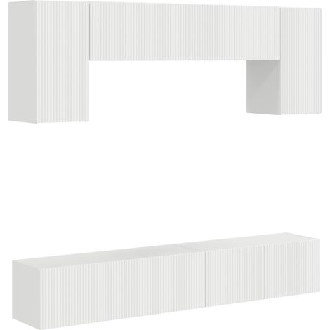 Conjunto de mueble de TV 4 pcs brillante Madera de ingeniería vidaXL