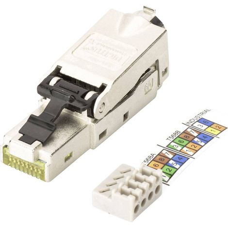 Connettore RJ45 6A 10GbE STP PoE+ schermato senza attrezzi, AWG 27-22 (1/5)