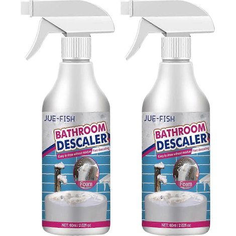 Spray détartrant pour salle de bain (1 à 3 pièces) - Élimine les taches tenaces - Nettoyant et détartrant pour baignoire, toilettes et douche - Format : 2 pièces (1/4)