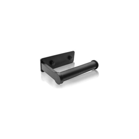 Soporte de papel higiénico de aluminio para montaje en pared, negro, autoadhesivo y dispensador de papel higiénico para montaje en pared, sin necesidad de taladrar. Soporte para rollo de papel higiéni (1/4)