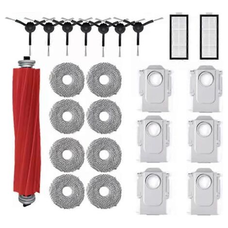 kit de pièces de rechange pour Roborock Q Revo MaxV/Q Revo S/Q Revo Pro : brosse principale, sac à poussière, filtre HEPA et chiffons de nettoyage