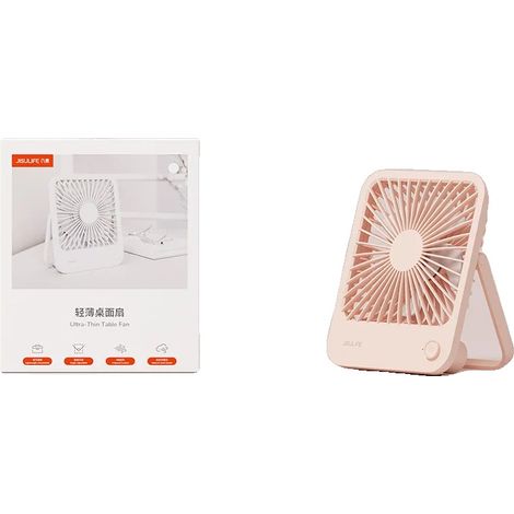 Ventilador de escritorio portátil, ultrasilencioso, 4 velocidades, 4500 mAh, color rosa brillante. (1/2)