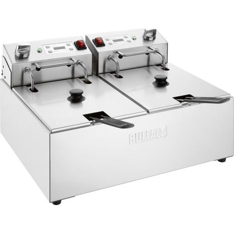 Friteuse Electrique Double avec Minuterie 2 x 5 Litres - Buffalo (1/3)
