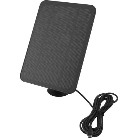 Panneau solaire 4W 5V pour caméra Arlo, Ring, Blink, chargeur solaire IP65 étanche avec support ajustable 360° noir (1/5)