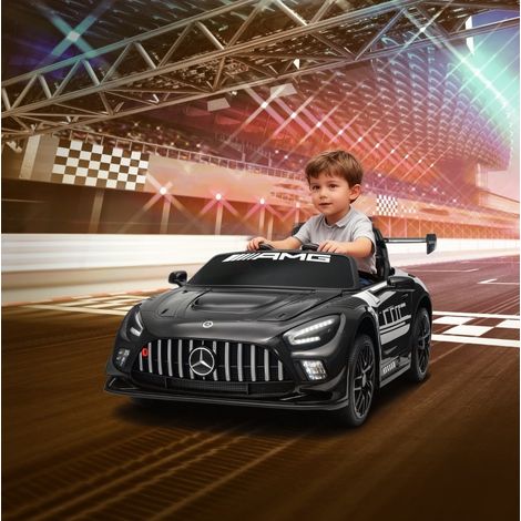 Mercedes-AMG voiture électrique enfant 12V 115x66x44 cm noir, LED, télécommande FloraGrace (1/5)
