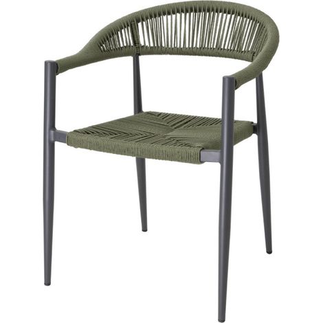 Fauteuils d'extérieur en rotin PE tressé Eden verts (lot de 4) - BOLERO (1/5)