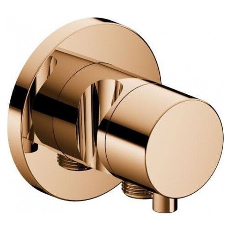 Robinet Keuco IXMO 59541, robinet d'arrêt avec raccord de flexible et support de douchette encastré, rosette ronde, poignée IXMO Comfort, Coloris: Bronze poli - 59541021201