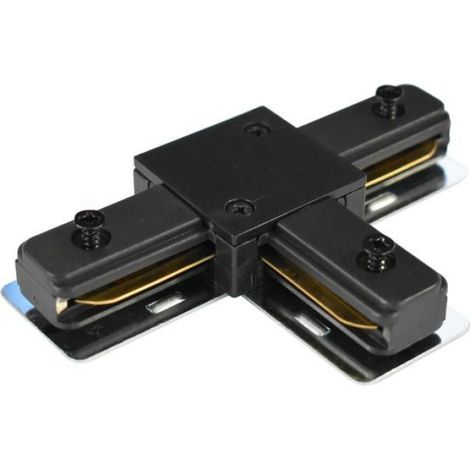 Connecteur En T - Piste D'éclairage - 1 Circuit - Aluminium - Pour Rails De Barres - Noir - Unité (1/5)