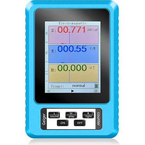 Analyseur de champ électromagnétique portable haute précision, détecteur de rayonnement CEM industriel, écran numérique bleu