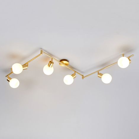 [NEUWERTIG] B-Ware Lindby Deckenlampe Hängeleuchte Elaina LED 6-flammig dimmbar messing Ø10cm 180cm