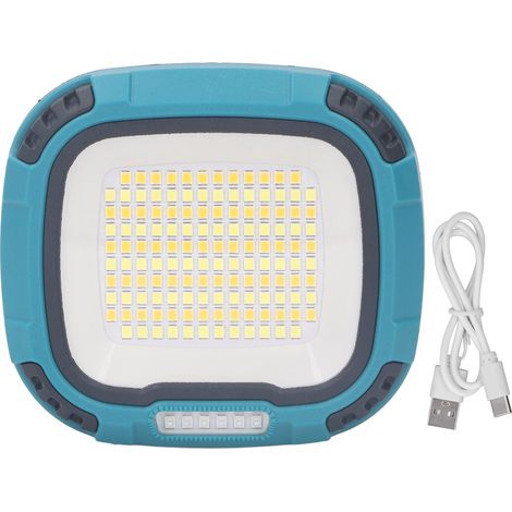 Lampe de travail LED rechargeable USB 4000mAh, 3 couleurs, 4 intensités, IP44 étanche, portable avec support et crochet (1/5)
