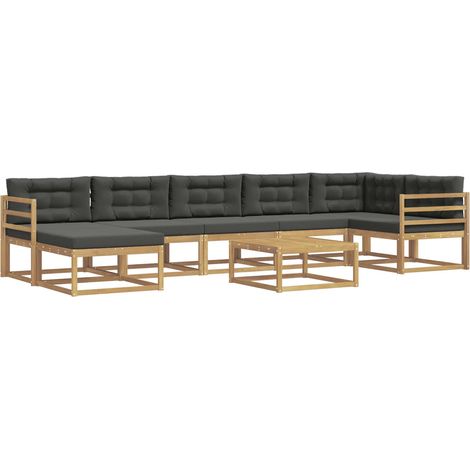 Outdoor-Sofagarnitur 8 pcs Weiß und Anthrazit vidaXL