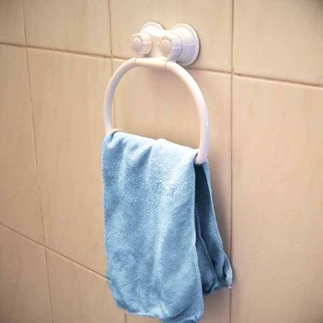 Anneau Porte-serviettes Pour Invités Avec Ventouse Blanc (1/2)