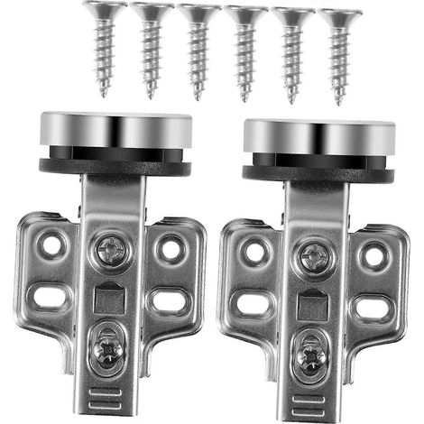 PartyKindom Lot de 2 charnières de porte en verre robustes et invisibles pour armoire (1/5)