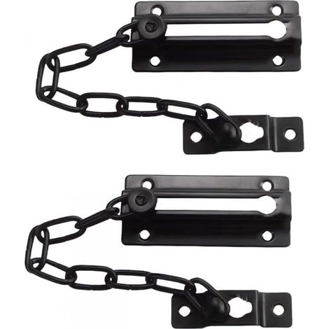 Türkettenschutz mit Schloss, für Innentüren und zusätzliche Haustür, schwarz, 2er-Pack (1/5)