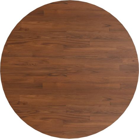 Dessus de table  Dessus de bureau  Plateau de table rond Marron foncé Ø90x1,5cm Chêne massif traité