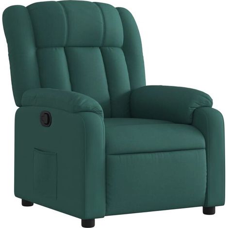 Fauteuil inclinable en tissu vert foncé