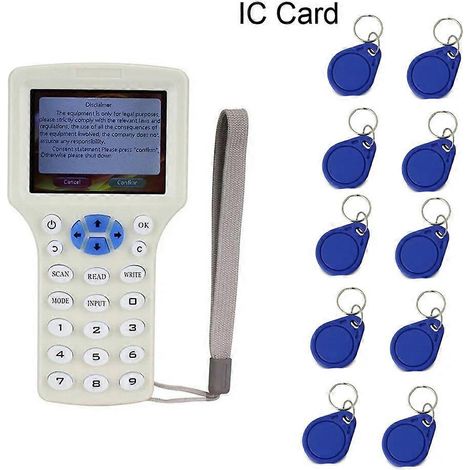Lecteur/graveur de cartes à puce RFID 125 kHz NFC 13,56 MHz, duplicateur/programmeur multifréquence 13,56 MHz, clé IC 10 (1/5)