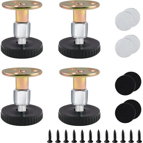 Verstellbare Metallmöbelfüße, verstellbar von 47 bis 64 mm, robust und stabil, mit Feststellschrauben oder Klebestreifen, verstellbare Füße für...