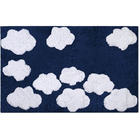 Tappetino bagno 100% cotone nuvole blu antiscivolo cm50x80x2 (1/2)