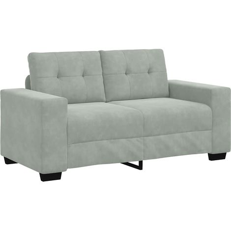 Divano Sofa Divanetto Grigio Chiaro 160x77x82 cm in Velluto (1/5)