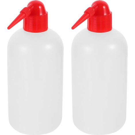 Lot de 2 Flacons de Rinçage à Goulot Étroit 500ml en Pe Tête Inclinée Légère pour Usage en Laboratoire (1/5)