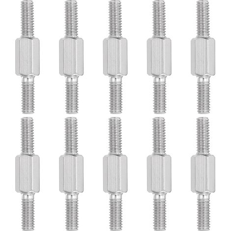 Goujon Fileté Double Extrémité M4x30mm, 10pcs Boulon Hexagonal 304 Acier Inoxydable Tige Filetée Gauche Et Droite Adaptateur Pour Mobilier, Maintenance Maison (1/5)