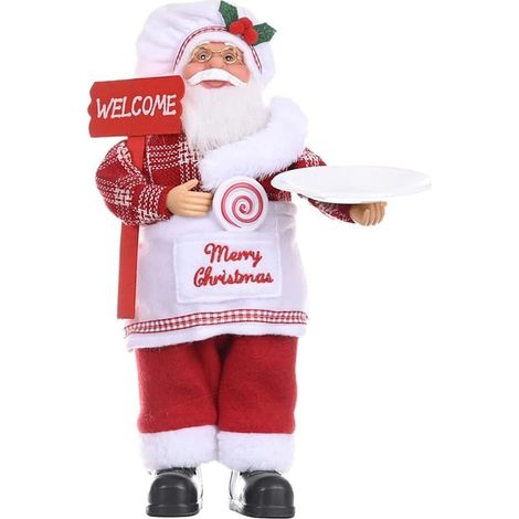 Figurine en peluche du Père Noël, Père Noël debout, poupée en peluche, décoration de Noël mignonne, ornements de Noël (1/4)