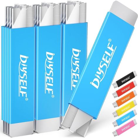 Mini-Cutter Set 12 pièces avec lame rétractable, manche en aluminium, couteau de bricolage