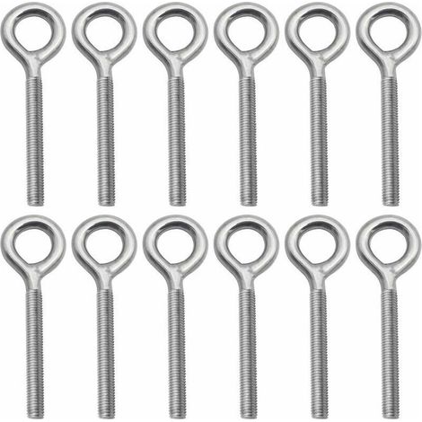 Lot de 12 boulons à œil M5 en acier inoxydable 304 – Longueur 59 mm – Résistant à la rouille – Pour équipements extérieurs (1/5)
