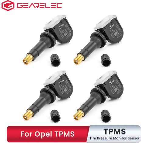 (2 pièces) Capteurs de pression des pneus (TPMS) pour véhicules, avec valve de pression. Outil automobile compatible avec Opel Adam, Ampera, Antara, Astra, Corsa, Insignia, Meriva et Mokka. (1/5)