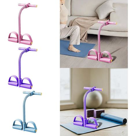 Corde de tension multifonctionnelle Tire-pédales de yoga élastique Réducteur de traction Équipement d'entraînement pour abdominaux Entraînement unisexe Corde de résistance violette taille unique (1/5)